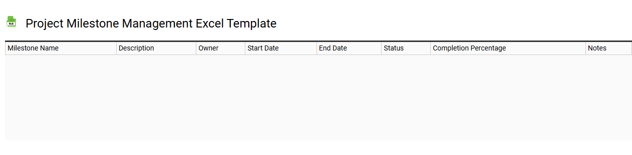 Project milestone management Excel template