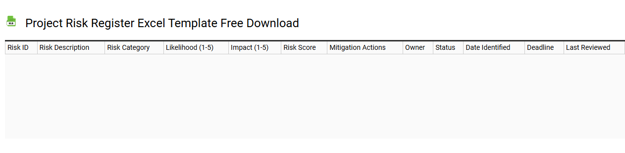Project risk register Excel template free download