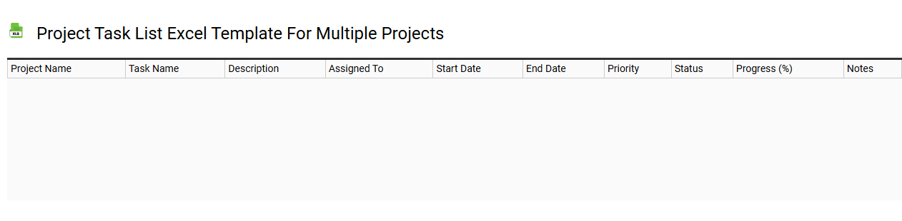 Project task list Excel template for multiple projects