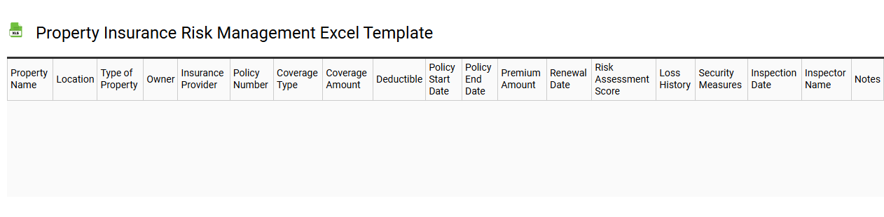 Property insurance risk management Excel template