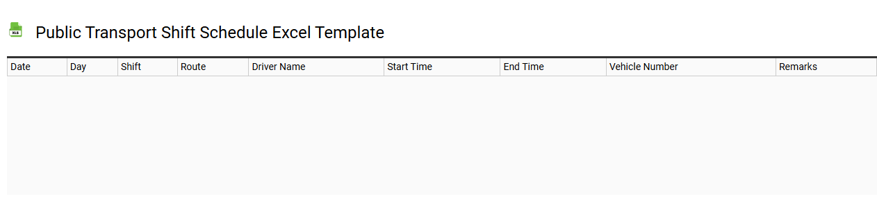 Public transport shift schedule Excel template