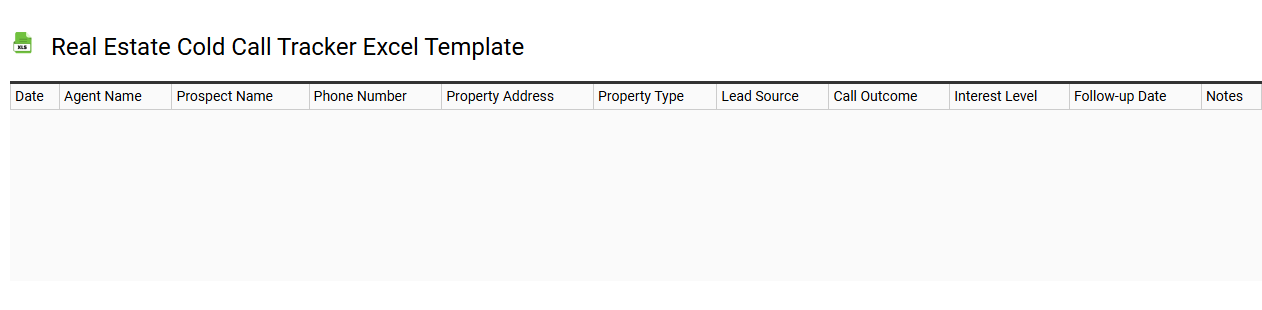 Real estate cold call tracker Excel template