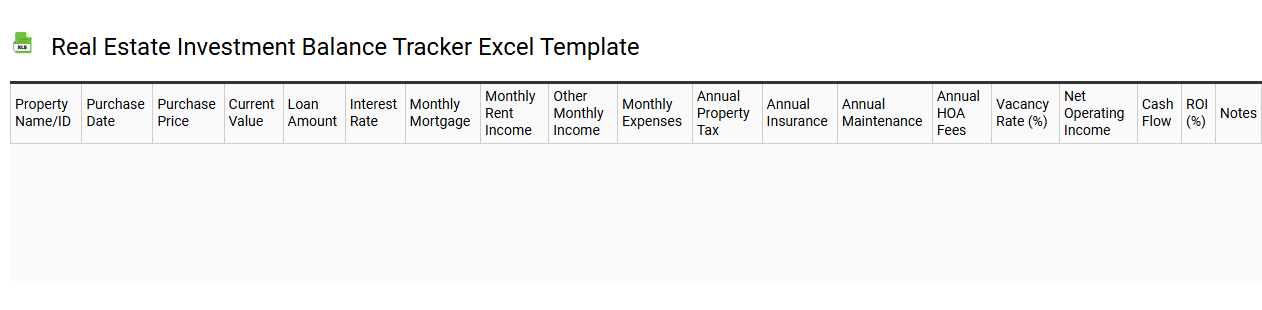 Real estate investment balance tracker Excel template