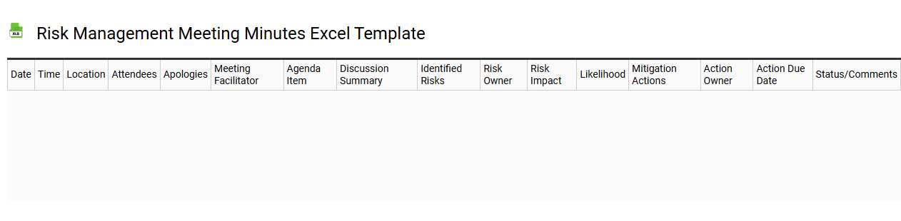 Risk management meeting minutes Excel template