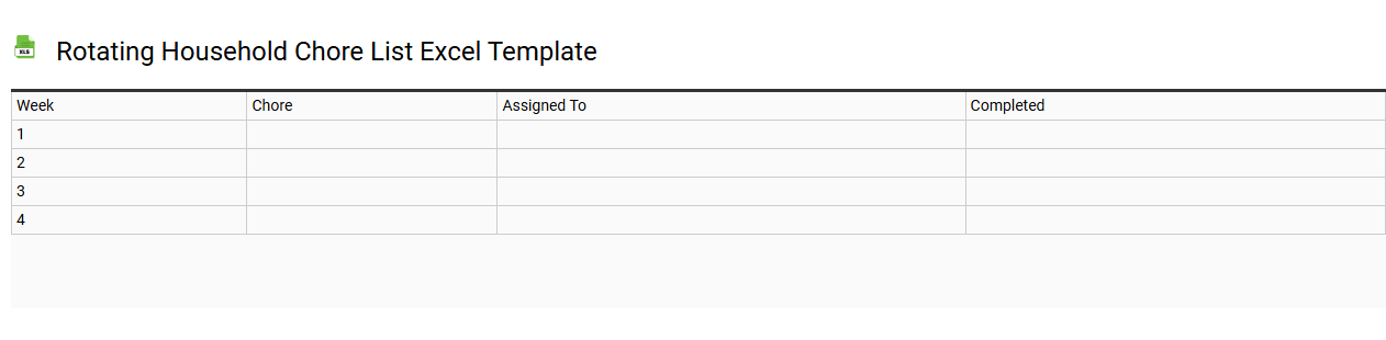 Rotating household chore list Excel template