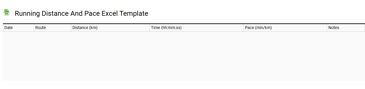 Running distance and pace Excel template