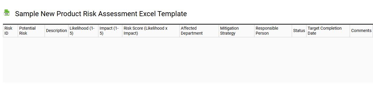 Sample new product risk assessment Excel template