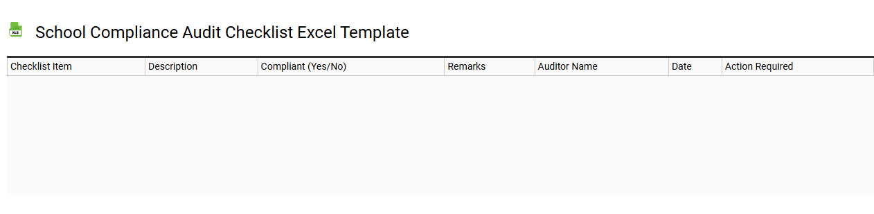 School compliance audit checklist Excel template