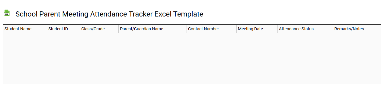 School parent meeting attendance tracker Excel template