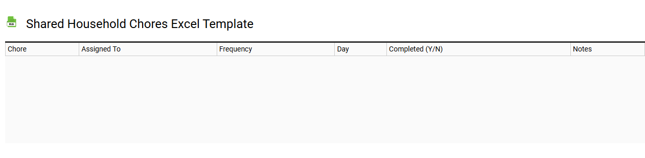 Shared household chores Excel template