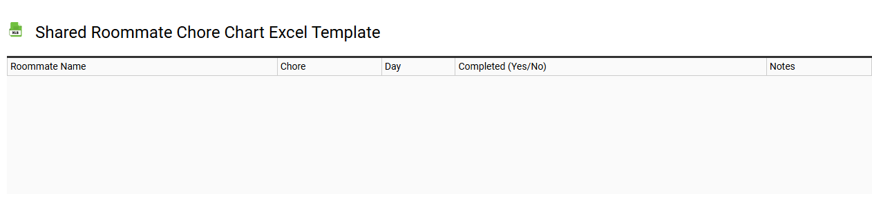 Shared roommate chore chart Excel template