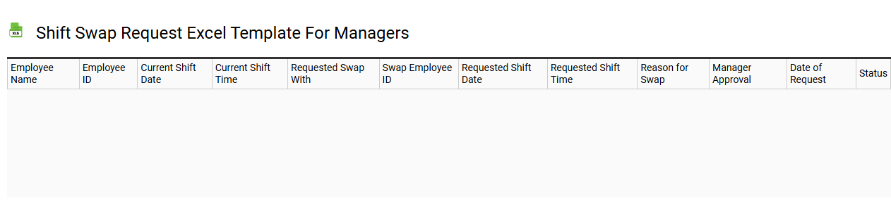Shift swap request Excel template for managers