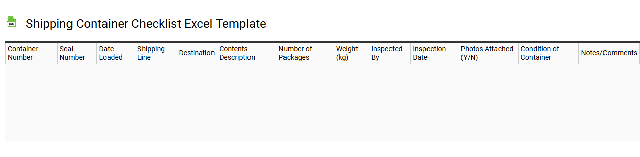 Shipping container checklist Excel template