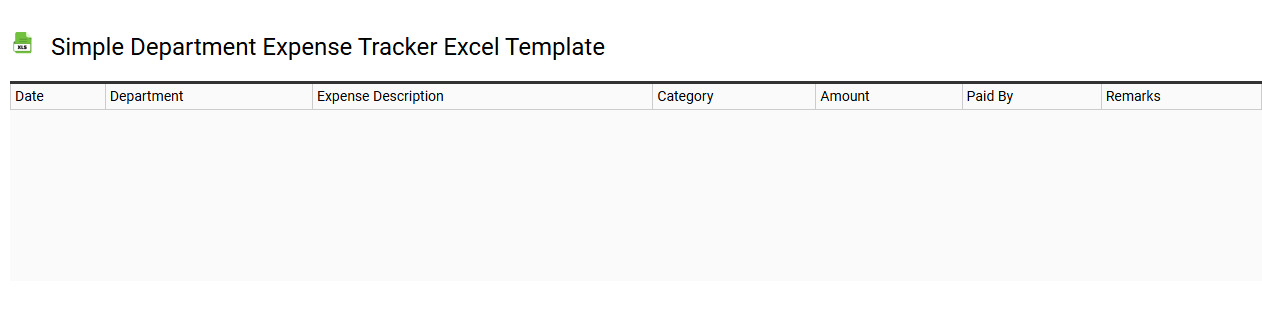 Simple department expense tracker Excel template