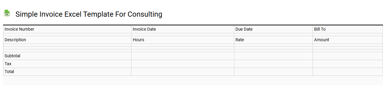 Simple invoice Excel template for consulting