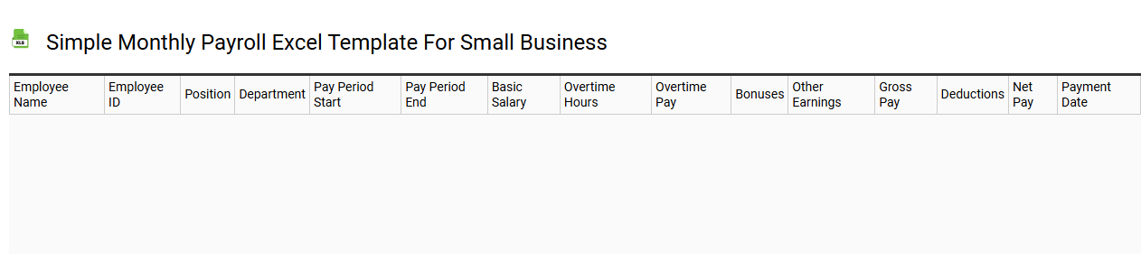 Simple monthly payroll Excel template for small business