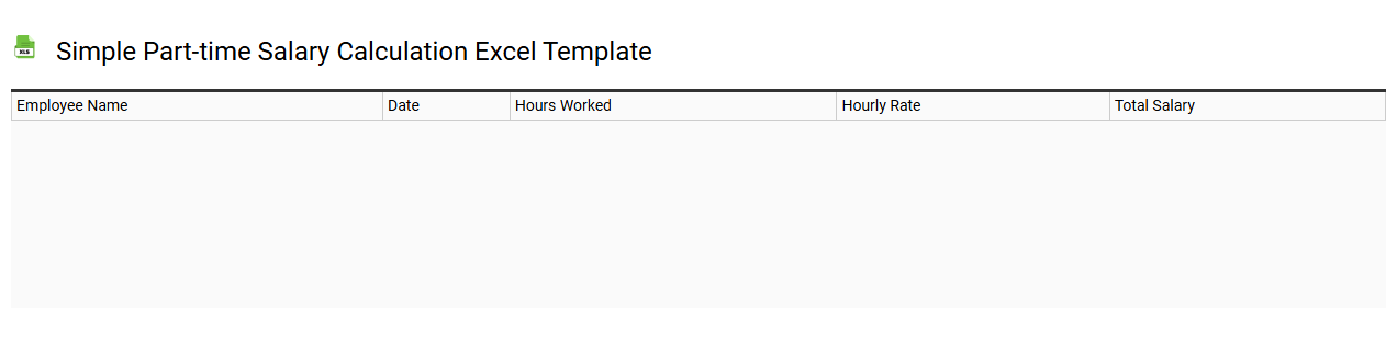 Simple part-time salary calculation Excel template