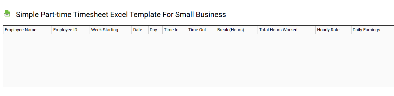 Simple part-time timesheet Excel template for small business