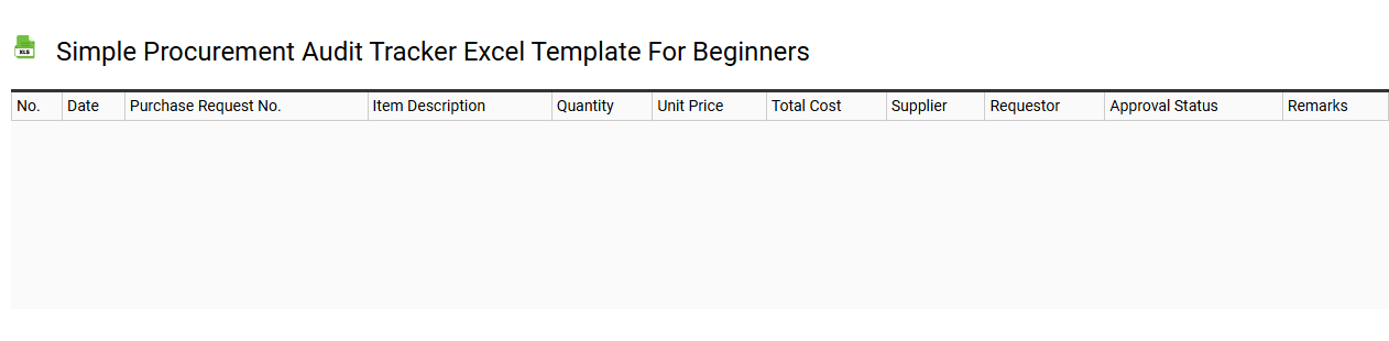 Simple procurement audit tracker Excel template for beginners