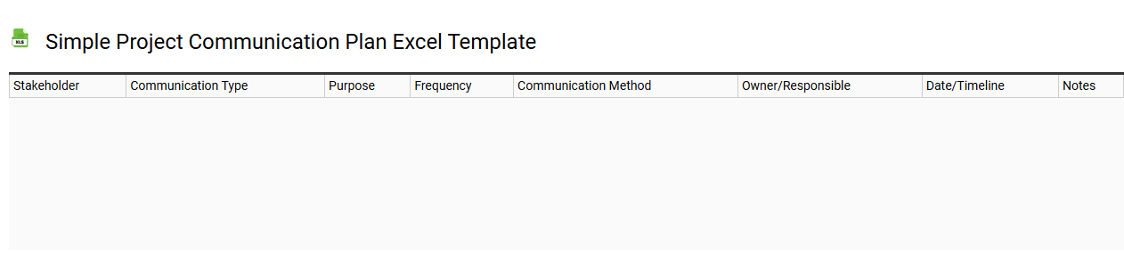 Simple project communication plan Excel template