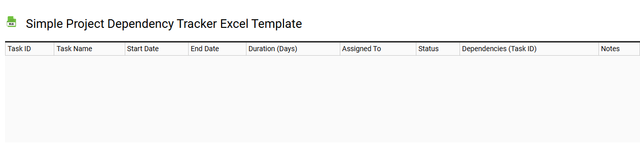 Simple project dependency tracker Excel template