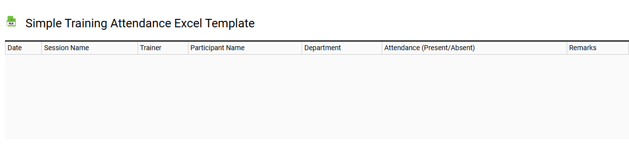 Simple training attendance Excel template