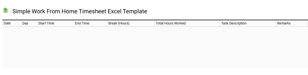 Simple work from home timesheet Excel template