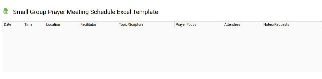 Small group prayer meeting schedule Excel template