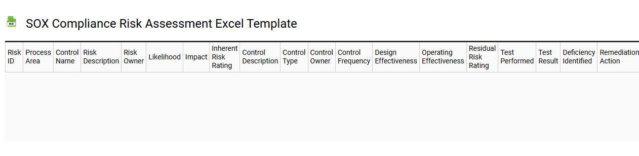 SOX compliance risk assessment Excel template
