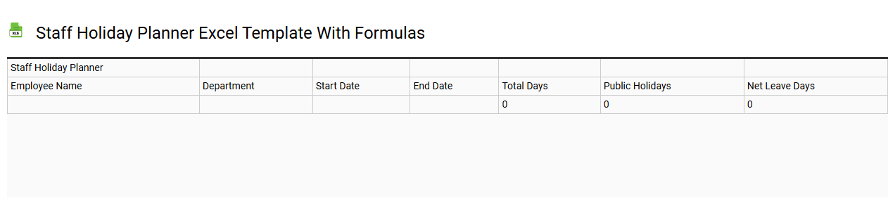 Staff holiday planner Excel template with formulas