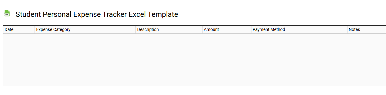 Student personal expense tracker Excel template