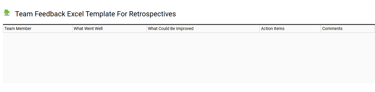Team feedback Excel template for retrospectives