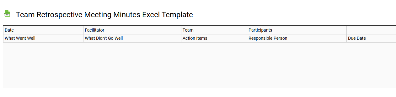 Team retrospective meeting minutes Excel template