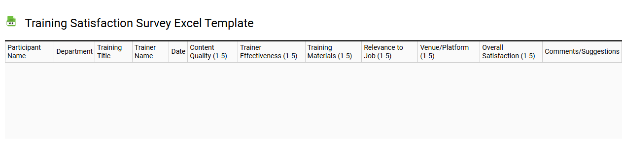 Training satisfaction survey Excel template