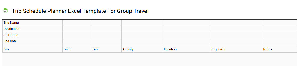 Trip schedule planner Excel template for group travel