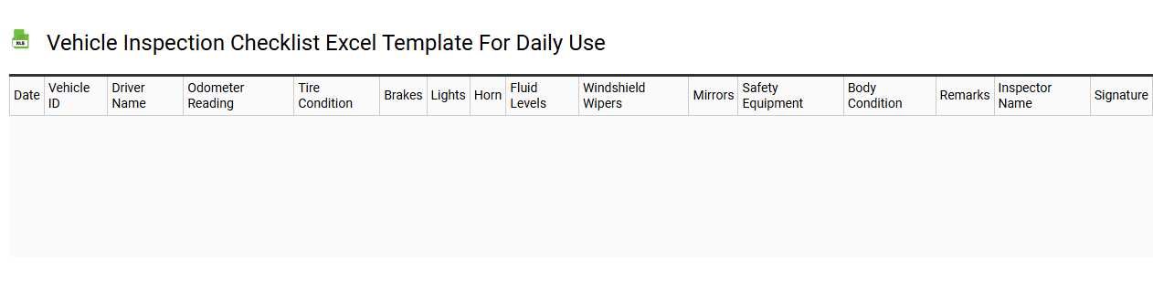 Vehicle inspection checklist Excel template for daily use