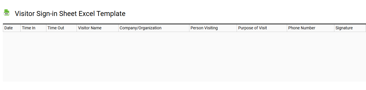 Visitor sign-in sheet Excel template