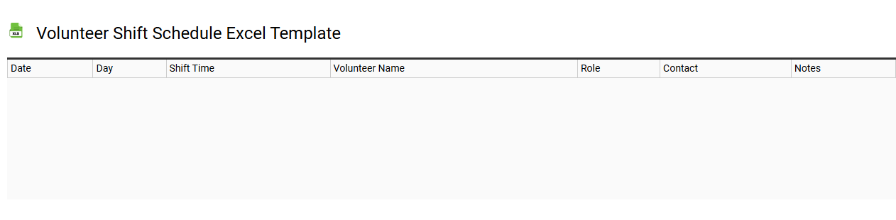 Volunteer shift schedule Excel template