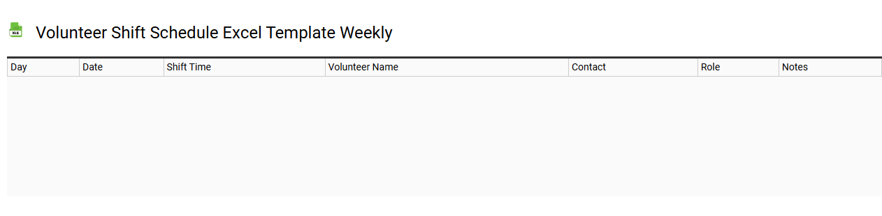 Volunteer shift schedule Excel template weekly