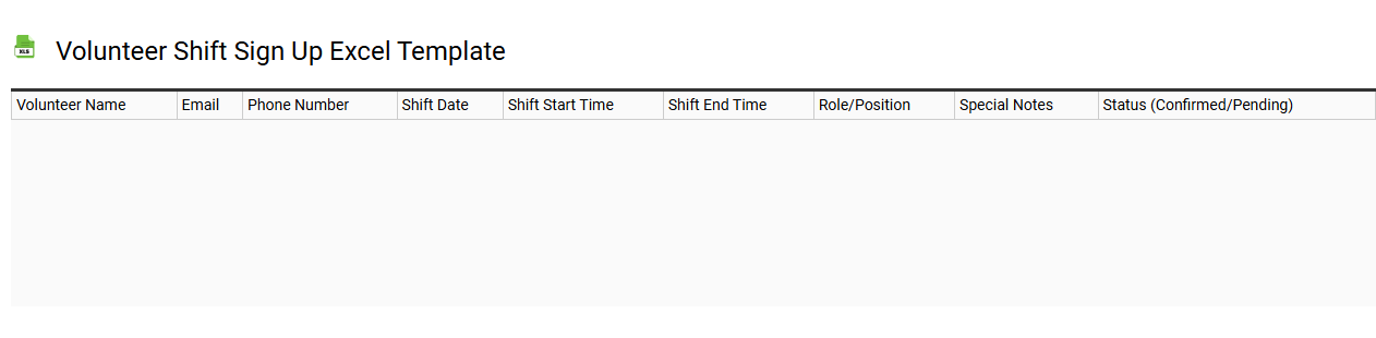 Volunteer shift sign up Excel template