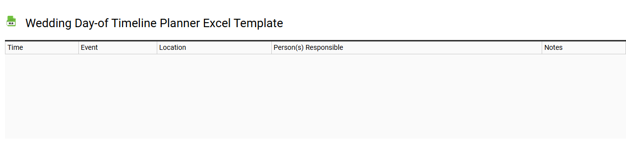Wedding day-of timeline planner Excel template