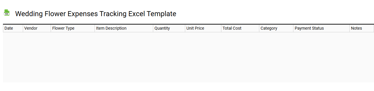 Wedding flower expenses tracking Excel template