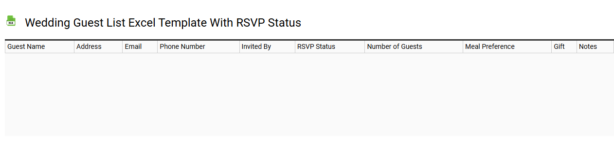 Wedding guest list Excel template with RSVP status