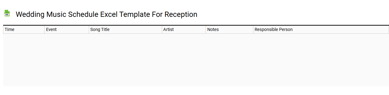 Wedding music schedule Excel template for reception