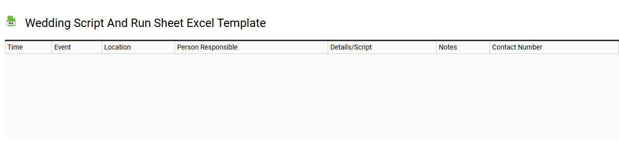 Wedding script and run sheet Excel template