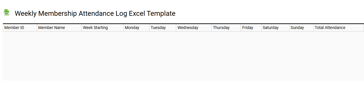 Weekly membership attendance log Excel template