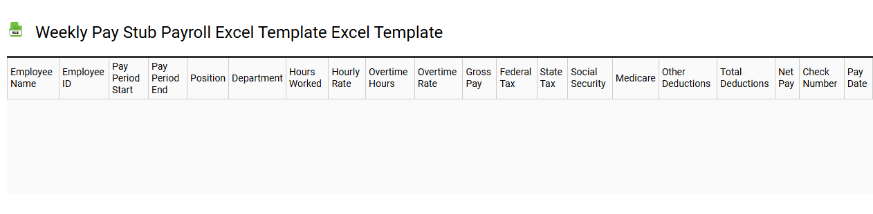 Weekly Pay stub payroll Excel template Excel template