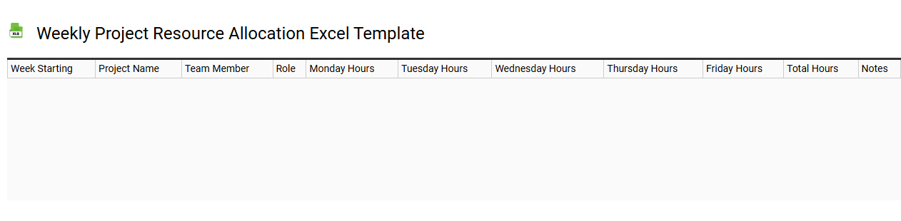 Weekly project resource allocation Excel template