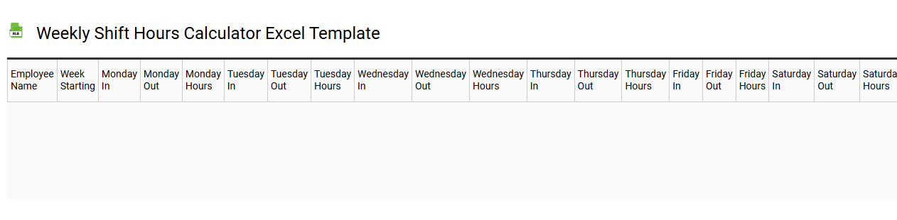 Weekly shift hours calculator Excel template
