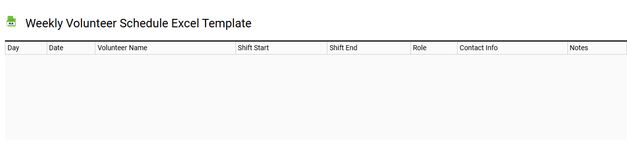 Weekly volunteer schedule Excel template